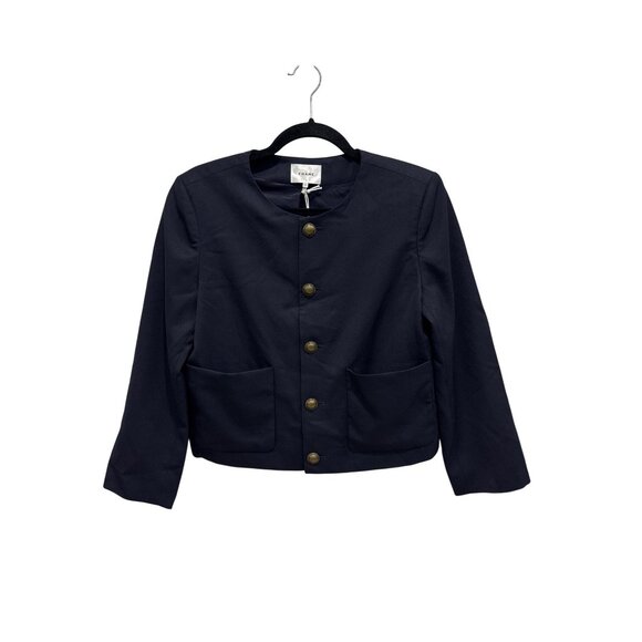FRAME Women's Button Front Jacket, Navy, Blue SMALL/P - Picture 2 of 13
